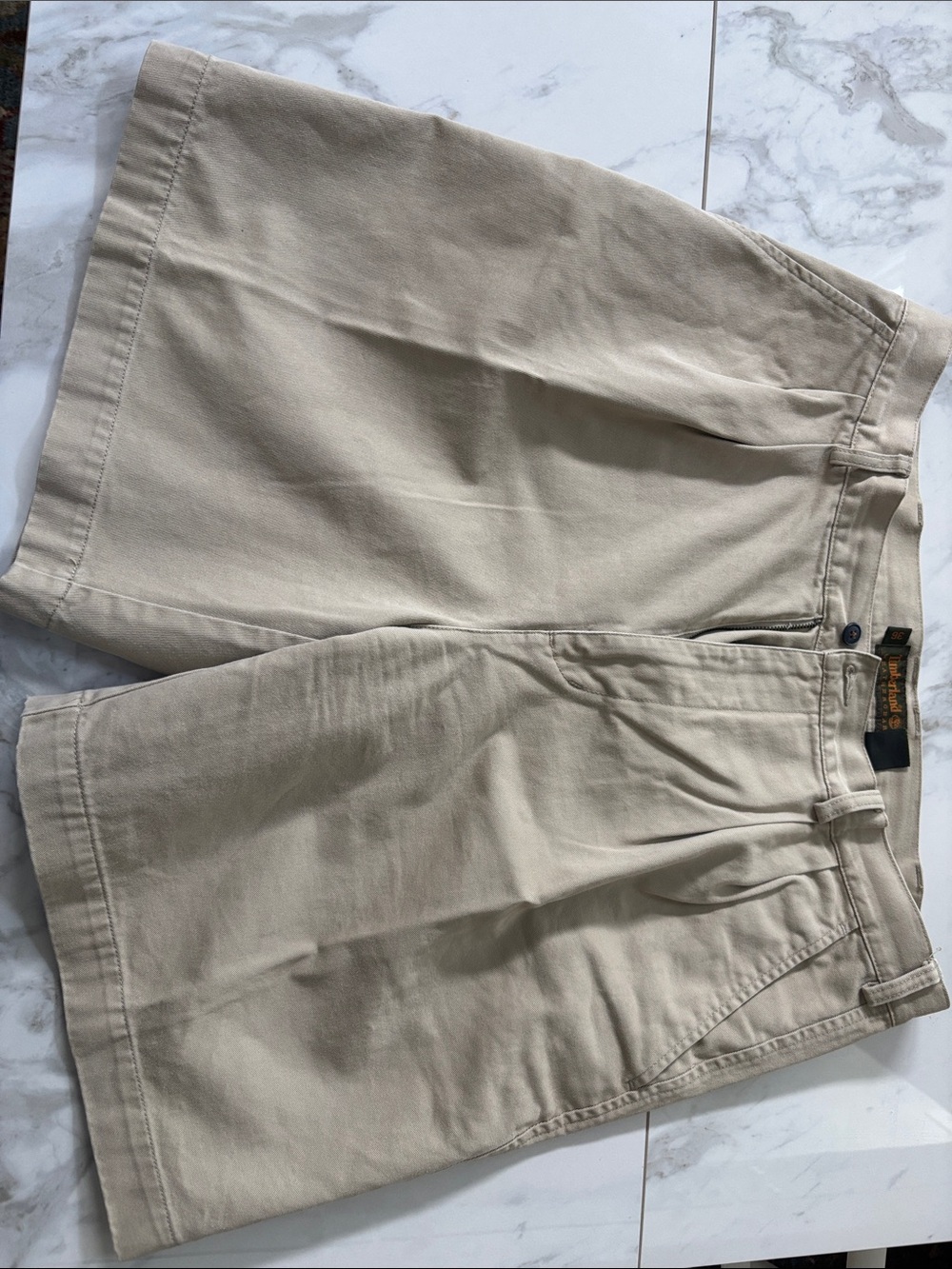 Timberland Beige Flat-Front Men's Shorts